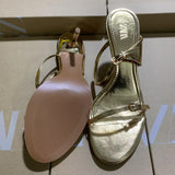 ZA 2025 Spring New Buckle With Stylish Metal Fine High Heels Golden Dew Temperament Sexy Shoes HZ0115