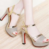 Sandals Women's 2025 New Summer Temperament And Heel Without Tired Waterproof Table Fashion High Heels HZ0115