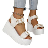 Large-Size Sandals Women 2025 New Fish Mouth Slope With A Word With Women's Shoes HZ0115