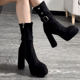 Fairy Martin Boots Frosted Western Model 2025 Coarse And Thin Design Style Fashion French Style Boots Autumn And Winter HZ0115