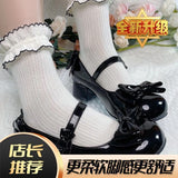 Super Fairy Temperament Sweet Coarse Leather Shoes Women 2025 Summer New Round Head Cute Bow Lo Shoes Mary Jane HZ0115