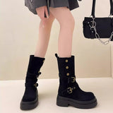 Vintage Fashion Two Wear Two-In-One Martin Boots Girl 2025 New Wilderness Wind Pine Cake Thick Bottom Over The Edge Of The Short Boots HZ0115