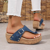 New Thick-Soled Women's Shoes In The Summer Of 2025 Large-Size Wish Slopes And Women's Toe Slippers HZ0115