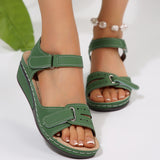 New 2025 Large-Size Casual Fish-Mouthed Sandals Hot Roman Breeze Sandals Women Wear Magic Stickers HZ0115