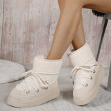 Large-Size Thick-Bottomed Cross-Tie Snow Boots Women 2025 Winter New Thick To Keep Warm Leisure Cotton Boots HZ0115