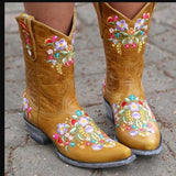 Wish 2025 New Comfort Low And Embroidery 40-43 Women's Low Boot Boot Boots Boots HZ0115