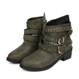 Women's Shoes 2025 Autumn And Winter Thick Belt Belt Short-Sleest Single Boots Women HZ0115
