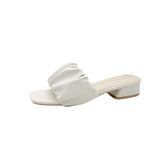 2025 Spring And Summer New High-Heded One-Word Slippers Women's Head Lazy Half-Fashion Folds Wearing Sandals Children HZ0115