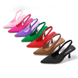 Large-Size High-Heeled Sandals Baotou Behind The Empty Stumbling Stumbling New Shallow Tip Single-Shoe Fine Heel High Heels HZ0115