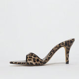 Women's Sharp-Headed Sexy Leopard Print With Fine High Heeled Women's Shoes Fashion Brown High Heels HZ0115