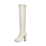 New Autumn And Winter Lady Over The Knee Elastic Boots Thin Skinny Boots Thick Side Zipper Large Size Over Knee Elastic Boots HZ0115