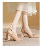 Pearl Mary Jane Single Shoe Woman 2025 New Coarse Heel Head Buckle French High Heels In The Heel Patent Leather HZ0115