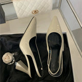 The New Women's Shoes In The Summer Of 2025 Simple Classic Back Empty Bag Head Thick Heel Korean Version Of High-Heeled Single Sandals HZ0115