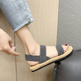 Sandals Women 2025 Spring New Flat Bottom Students Roman Shoes Beach Sandals Soft Soles Of Large Women's Shoes HZ0115