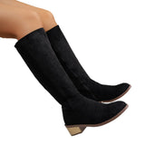 Coarse And Small Man Showing Thin Velvet Over The Knee Boots Female Side Zipper High Heel Long Barrel Fashion Boots Wish HZ0115