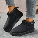 Snow Boots Women In The Autumn And Winter Of 2025 New Korean Version Of The Round Head With Velvet Warm Leisure Flat Cotton Shoes HZ0115