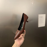 2025 Autumn And Winter New Pointed High-Heeled High-Heeled Shoes Leopard Print Fashion Commuting Low-Heeled Kitten Heel Single Shoes HZ0115