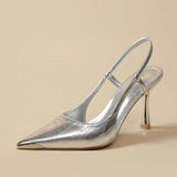 2025 Summer New Head-Up Fine And Air Behind The Fairy Style Art Gentle High Heel Single Shoes HZ0115