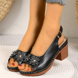 Large-Size Flowers High-Hees Cool Slippers Women 2025 Summer New Fashion Casual Cold Slippers Women HZ0115