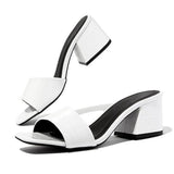 Wish Fashion Large-Size Women's Shoes 2025 New Summer Heel Coarse Heel Wearing Sandals HZ0115
