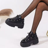 2025 New Black Old Dad Shoes Thick-Soled Women's Shoes Heavy Metal Personality Goo-Punk Boots Children HZ0115