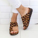 Large-Size Lady Wearing Leather Tods And Covers Cool Slippers Women's Large Size Women's Shoes 40-43 HZ0115