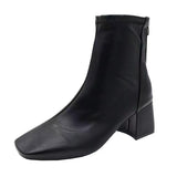 Korean Version Of The Front Coarse And Short Boots Woman 2025 New Fashion Zipper High And Martin Leather Boots HZ0115