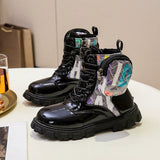 Boy And Girl Baby Fashion Pocket Martin Boots 2025 New Cute Round Head Side Zipper Short Fashion Boots HZ0115