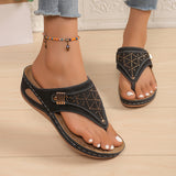 Large-Size Women's Shoes Casual Women's Slippers 2025 New Flat Bottoms Toe Slope And Comfortable Solid Sandals Women HZ0115