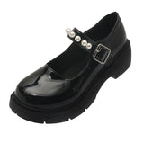 French Retro British Style Small Leather Shoes Women 2025 Spring New Beaded Fairy With Thick-Soled Mary Jane Single Shoes HZ0115