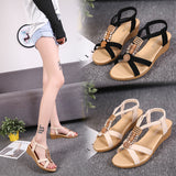 2025 New Flat-Soled Sandals Female Xia Ping And Beaded Bohemian Sandals Toe Sweet Student Beach Shoes HZ0115