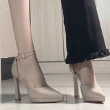 New Nude Sexy Patent Leather Name, High Heels Femininity Femininity Fascal Fascals Waterproof Table With Sandals HZ0115
