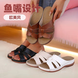 2025 New Summer Women's Thick-Bottomed Slippers Large-Size Fish Mouth With Thick-Sed Slippers Women's Shoes HZ0115