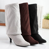 New Velvet High-Cable Women's Boots Large-Size Shoes Pure Pigment Version Suitable For Light Weight HZ0115