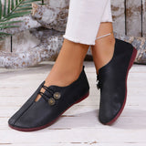 2025 Summer And Autumn New Soft Leather Flat Soles Women's Round Head Shallow One-Foot Pedal Large Size Women's Shoes HZ0115