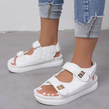 Large-Size Thick-Bottomed Magic Sandals Women's Small Fragrant Pine Pastry Bottom One-Character Beach Sandals HZ0115