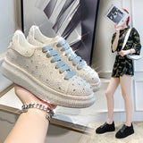 Station Old Dad Shoes 2025 New Water Drill Thick-Soled Casual Sneakers Women Full Of Diamond Shoes Water Drill Single Shoes HZ0115