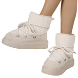 Large-Size Thick-Bottomed Cross-Tie Snow Boots Women 2025 Winter New Thick To Keep Warm Leisure Cotton Boots HZ0115