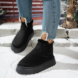 Add Velvet Round Head Jacket Cotton Boots 2025 Autumn And Winter New Large-Size Thick Snow Boots Women's Leisure HZ0115