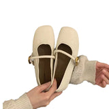 Korean Fairy Wind Word-Type Buckle With Lazy Shoes 2025 Net Red Fried Street High Value Light Mouth Anti-Slip Single Shoes HZ0115