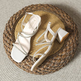 Fashion Sandals In The Summer Of 2025 British Fashion With New Square Head Drill With Thick High Heels Women's Shoes HZ0115