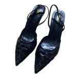 ZAJ2025 Autumn New Stumbling Temperament Fine Heel Shoes Tip Embroidery Bead Mesh Sandals HZ0115