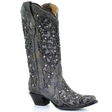 Autumn And Winter New Ladies Retro Boots Color Hot Diamond Hollow Head Coarse And Jacket Boots HZ0115