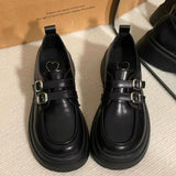 Small Leather Shoes Women's British Wind Network Red Explosion High-End Feeling With Thick-Soled Leuk-Fowl One-Legged Mary Jane Single Shoes HZ0115