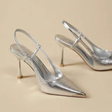 2025 Summer New Head-Up Fine And Air Behind The Fairy Style Art Gentle High Heel Single Shoes HZ0115