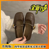 Korean Fairy Wind Word-Type Buckle With Lazy Shoes 2025 Net Red Fried Street High Value Light Mouth Anti-Slip Single Shoes HZ0115