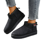 Snow Boots Women In The Autumn And Winter Of 2025 New Korean Version Of The Round Head With Velvet Warm Leisure Flat Cotton Shoes HZ0115