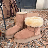 2025 Autumn And Winter New Thick Bottom To Keep Warm Snow Boots Women With Velvet Winter Cotton Shoes HZ0115