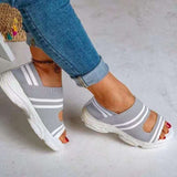 Large-Size Flying Sandals Women 2025 Summer Explosion Light Flying Slope Heel Sandals Women Polyurethane Soles HZ0115