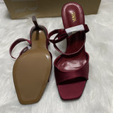 ZA Home 2025 New Women's Shoes Red Fine Heel Temperament Ankle With High Heels Side Toe With Sandals HZ0115